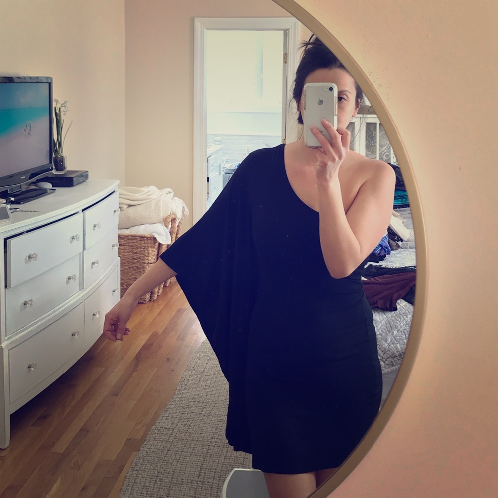Black one shoulder dress